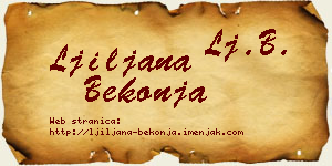 Ljiljana Bekonja vizit kartica